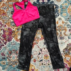 Athletic sports bra and legging set
